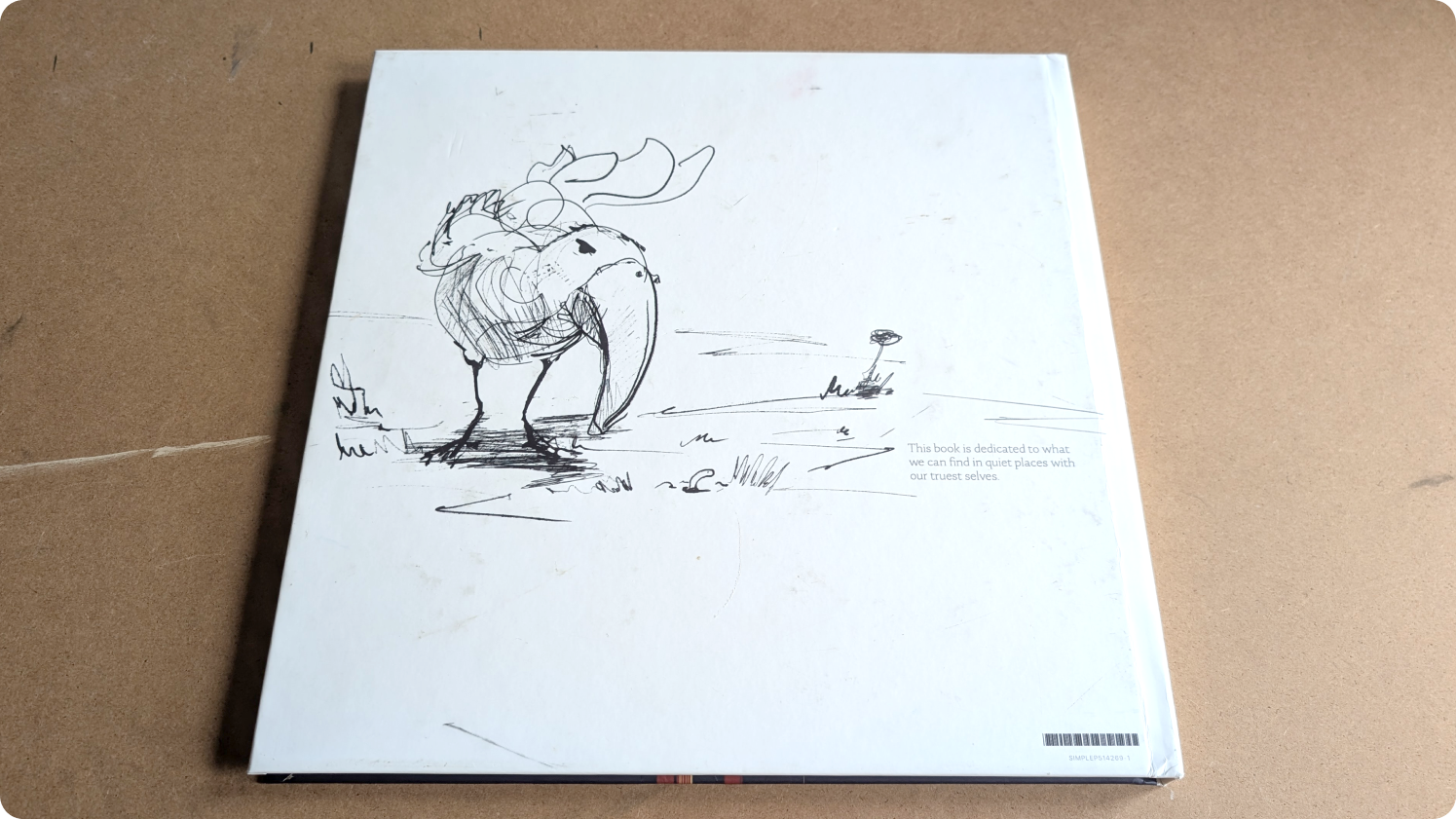 Squigglebird pen drawing on the second edition's back cover